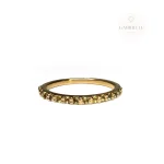 Anillo Churumbela Cintillo con Zafiro Verde en Oro 18k