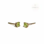 Aretes Topitos Mini Bebe Peridoto 2mm Oro 18K
