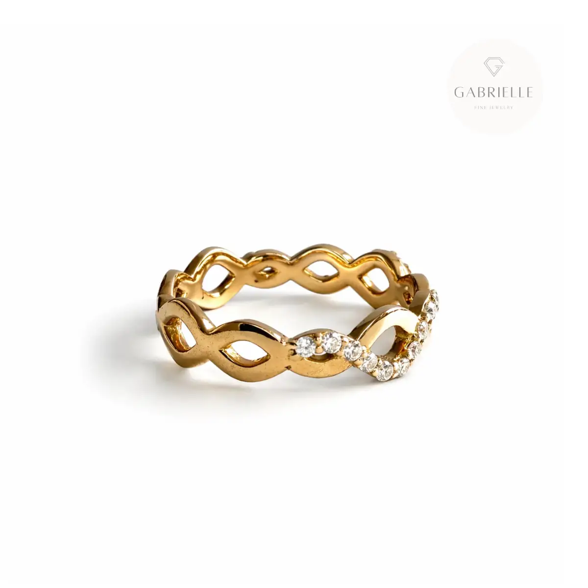Anillo de Matrimonio Oro 18K con Diamantes 1.5 mm Argolla Vínculo Infinito-1 (1)