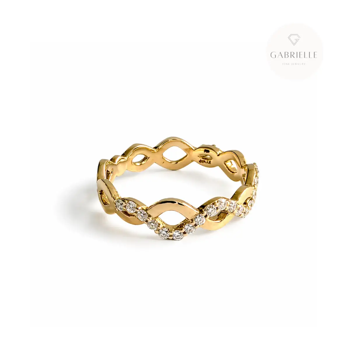 Anillo de Matrimonio Oro 18K con Diamantes 1.5 mm Argolla Vínculo Infinito-2 (1)
