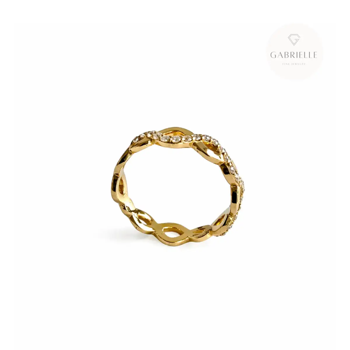 Anillo de Matrimonio Oro 18K con Diamantes 1.5 mm Argolla Vínculo Infinito-3 (1)